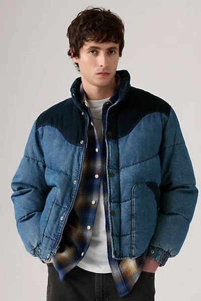 Levi's Wild West Short Puffer Jacket In Blue