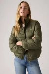 Levi's Willa Down Package Quilted Zip Jacket In Green
