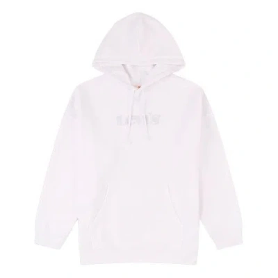 Levi's (wmns)  Alphabet Logo Pattern Hooded Long Sleeves Hoodie White