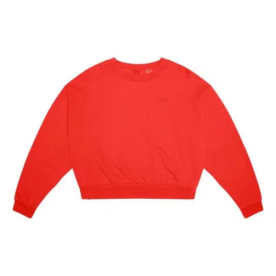 Levi's (wmns)  Round Neck Solid Color Long Sleeves Hoodie Red