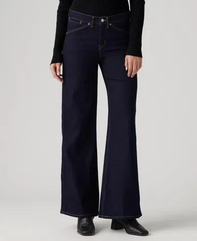 Levi's Women's 318 Shaping Stellar-stretch Wide-leg Jeans In Darkest Sky
