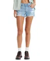 Levi's Premium Women's 501 Button Fly Cotton High-rise Denim Shorts In Athens Jump