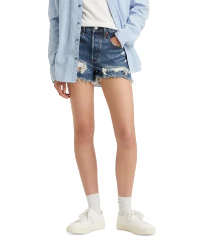 Levi's Premium Women's 501 Button Fly Cotton High-rise Denim Shorts In Blame Game