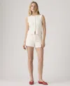 Levi's White Cotton Polyester Elastane Shorts In White