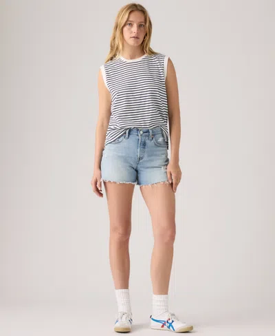 Levi's Women's 501 Curve High Rise Shorts In Blue