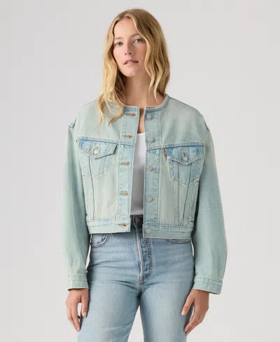 Levi's Women's 90's Collarless Shrunken Trucker Jacket In Blue