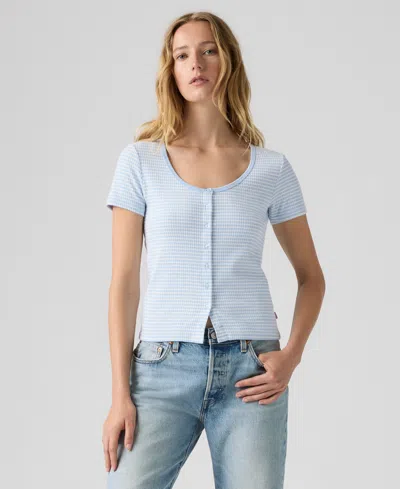 Levi's Women's Austen Button-up Short-sleeve Top In Blue