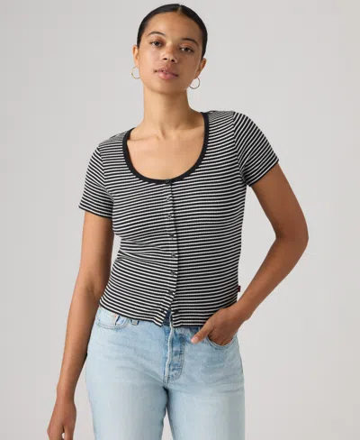 Levi's Austen Button-up Short-sleeve Top In Gray