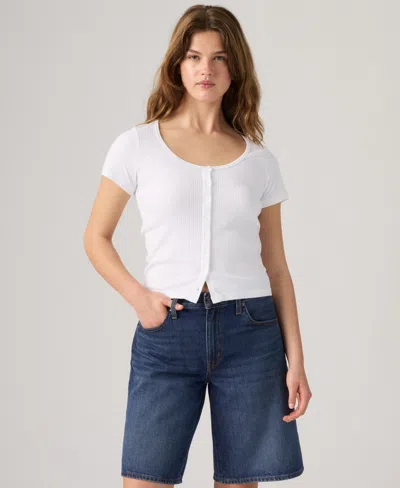 Levi's Women's Austen Button-up Short-sleeve Top In White