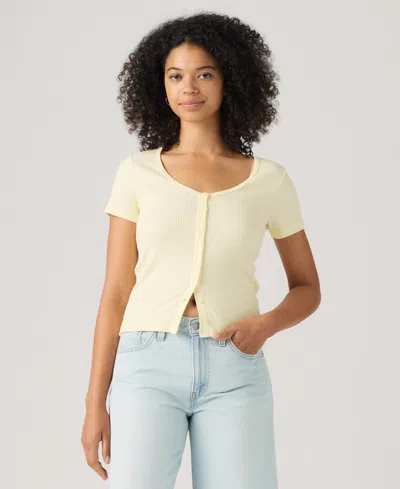 Levi's Women's Austen Button-up Short-sleeve Top In Yellow