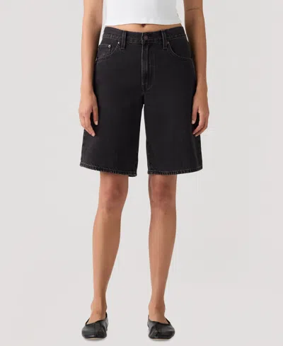 Levi's Women's Baggy Dad Mid-rise Shorts In Black