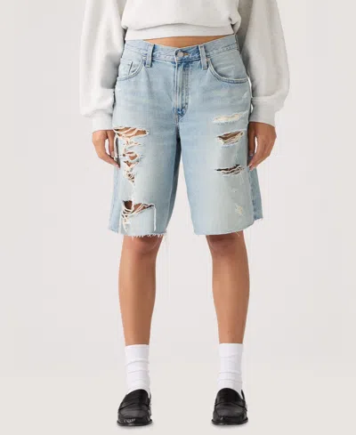 Levi's Women's Baggy Dad Mid-rise Shorts In Blue