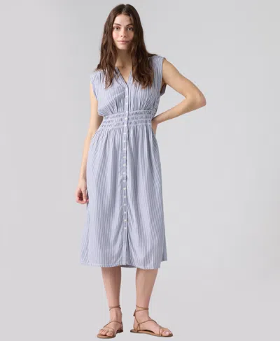 Levi's Women's Beatrice Button-front Midi Dress In Blue