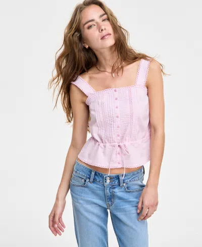 Levi's Women's Brynnley Cotton Lace-trim Blouse In White