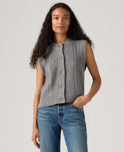 LEVI'S WOMEN'S CABLE KNIT SWEATER VEST SWEATER