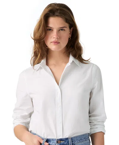 Levi's Women's Carlile Classic Poplin Long-sleeve Shirt In White