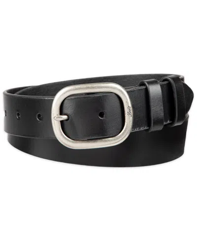 Levi's Women's Casual Center Bar Double Loop Leather Belt In Black