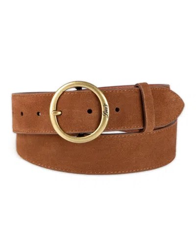 Levi's Women's Casual Suede And Leather Belt With Circular Center Bar Buckle