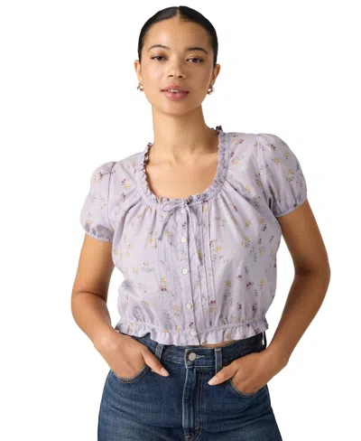 Levi's Women's Chiara Short-sleeve Top In Pedrine Floral Lavender Blue