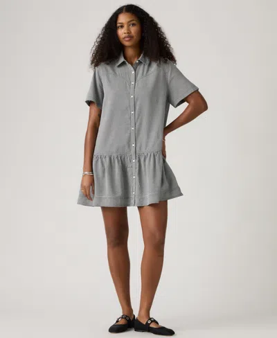 Levi's Women's Cielle Short-sleeve Collared Mini Dress In Multi