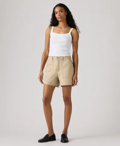 Levi's Women's Cinch Utility Mid-rise Shorts In Neutral