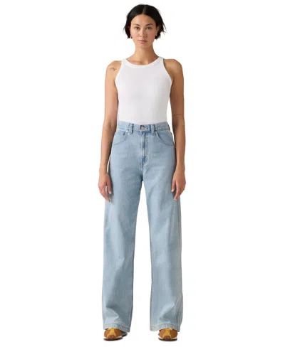 Levi's Women's Cinch-waist Carpenter Lightweight Baggy Jeans In Blue