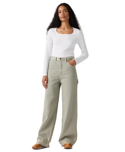 Levi's Women's Cinch-waist Carpenter Lightweight Baggy Jeans In Green
