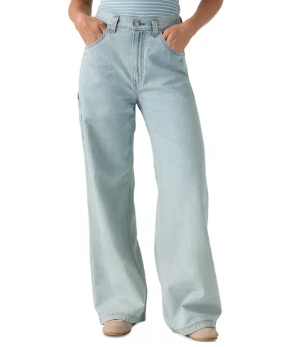 Levi's Women's Cinch-waist Carpenter Lightweight Baggy Jeans In Blue