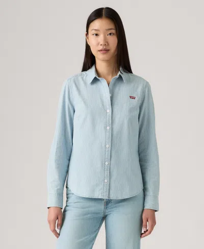 Levi's Women's Classic Fit Button-front Shirt In Blue
