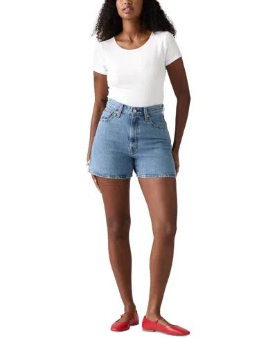 Levi's Women's Cotton Cinch-waist Denim Shorts In Blue