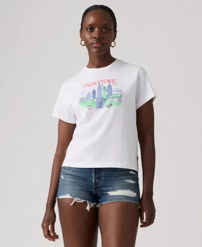 Levi's Women's Crew Neck Graphic Print T-shirt In White