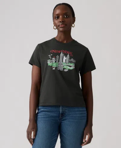 Levi's Women's Crew Neck Graphic Print T-shirt In Black