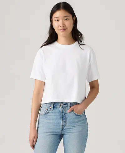 Levi's Women's Crewneck Cropped T-shirt In White