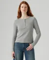 Levi's Women's Dana Henley Long Sleeve Top In Gray