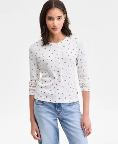 Levi's Women's Dana Henley Long Sleeve Top In Neutral
