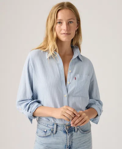 Levi's Women's Darlene Collared Button-front Shirt In Gray