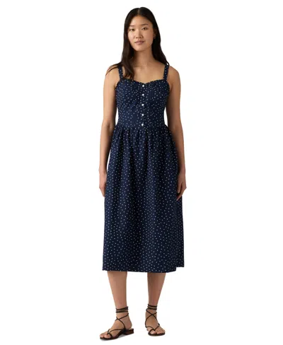 Levi's Women's Delphine Sleeveless Dress In Inga Dot Navy Blazer