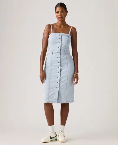 Levi's Denim Bustier Dress In Blue