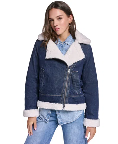 Levi's Women's Denim Moto Zipper Jacket In Blue