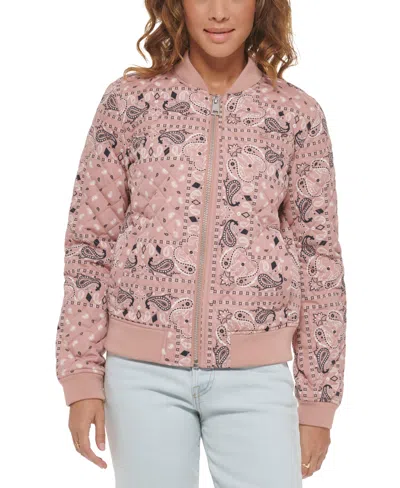 Levi's Diamond Quilted Bomber Jacket In Rosewood