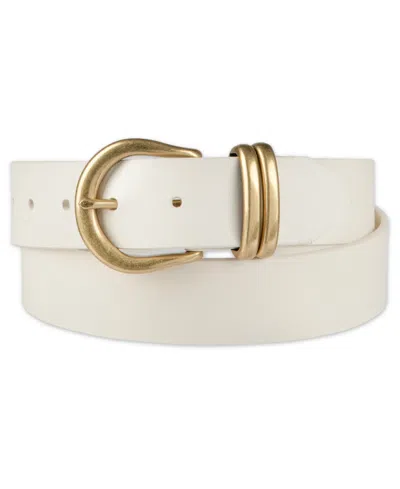 Levi's Women's Double Metal Loop Leather Belt In Neutral