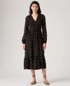 Levi's Women's Esme Long Sleeve Midi Dress In Black