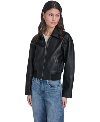 Levi's Women's Faux Leather Bomber Jacket In Black