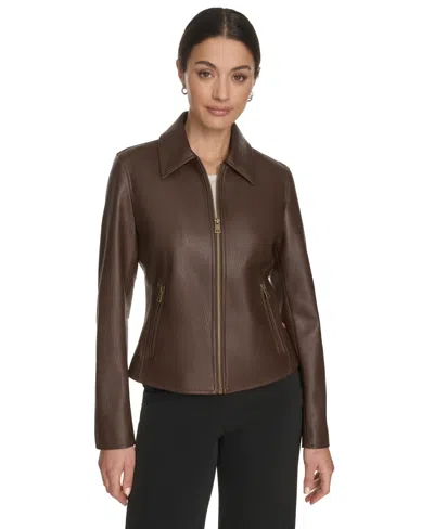 LEVI'S WOMEN'S FAUX LEATHER LAYDOWN COLLAR JACKET