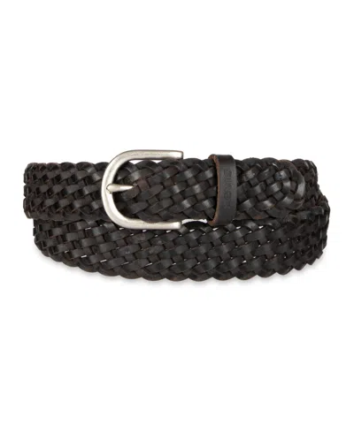 Levi's Women's Fully Adjustable Leather Braided Belt In Black