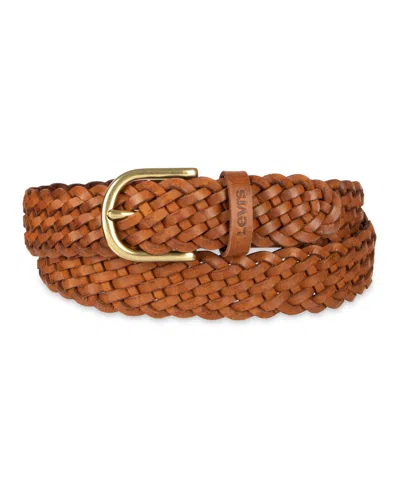 Levi's Women's Fully Adjustable Leather Braided Belt In Brown