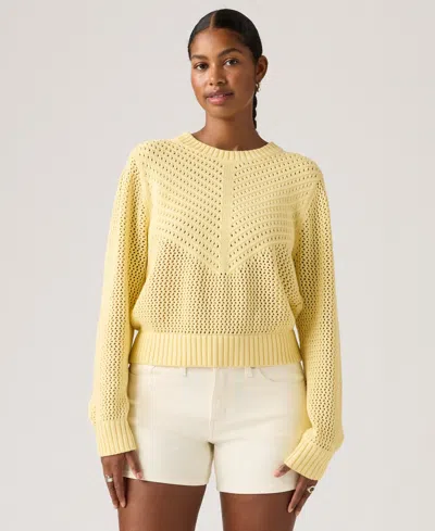 LEVI'S WOMEN'S GAELLE LONG-SLEEVE CROCHET PULL-ON SWEATER