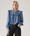 Levi's Gianna Long Sleeve Blouse In Blue