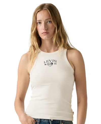 Levi's Women's Graphic Hayes Racer Sleeveless Tank Top In Tank White