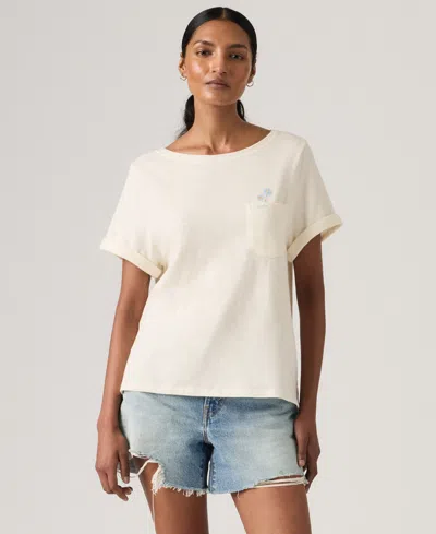 Levi's Women's Graphic Julie Pocket Crewneck Cotton T-shirt In Neutral